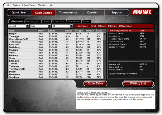 jouer au poker sur Winamax
